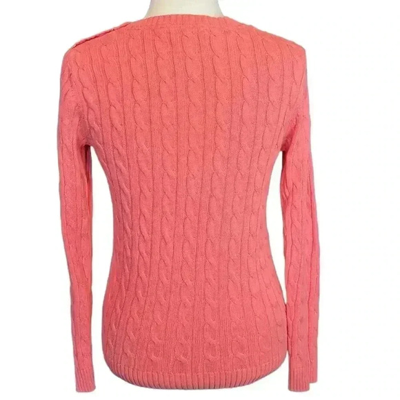 Croft & Barrow Cable Knit Sweater with Buttons on Shoulder Size S - Picture 4 of 6